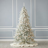 6.5' Flocked Winter Fir Tree Warm White LED