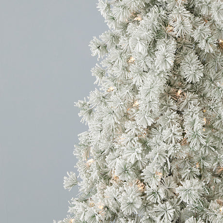 6.5' Flocked Winter Fir Tree Warm White LED
