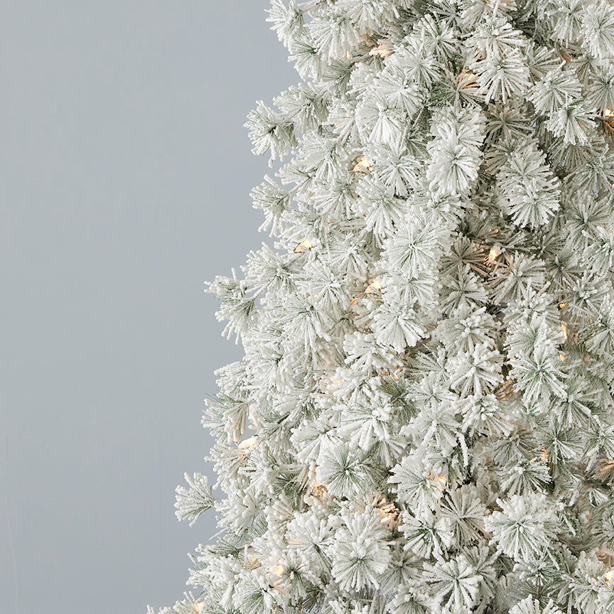 6.5' Flocked Winter Fir Tree with 250 Warm White LED Lights