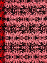 Flocking Flame Power Mesh Power Mesh Fabric - Black Flocked Flames, Red Glitter Accents, 60" Width (1 Yard)