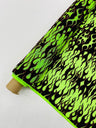 Flocking Flame Power Mesh Power Mesh Fabric - Black Flocked Flames, Red Glitter Accents, 60" Width (1 Yard)