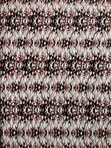 Flocking Flame Power Mesh Power Mesh Fabric - Black Flocked Flames, Red Glitter Accents, 60" Width (1 Yard)