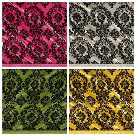 Flocking Taffeta Polyester Fabric - 58" Width, Multiple Colors (1 Yard)