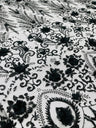 Floral 3D Palm Damask Mesh Lace Fabric - Glitter Embroidered Floral Damask, 48/50" Width, 36" Length (1 Yard)