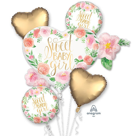 Baby Girl Balloon Bouquet Floral