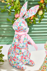 12" Floral Fabric Bunny Spring Easter Decorative Accent Figure