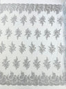 Mia Floral Design Lace Polyester Fabric - Floral Corded Embroidered Sequins Mesh Lace, 50-54" Width (1 Yard)