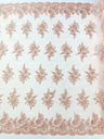 Mia Floral Design Lace Polyester Fabric - Floral Corded Embroidered Sequins Mesh Lace, 50-54" Width (1 Yard)