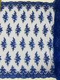 Small Floral Damask Beaded Lace Fabric - Floral Damask, 54" Width (1 Yard)