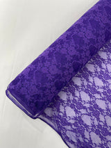 Floral Stretch Lace Nylon Fabric - Floral Pattern, 58" Width (1 Yard)