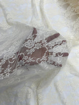 Floral Stretch Lace Nylon Fabric - Floral Pattern, 58" Width (1 Yard)