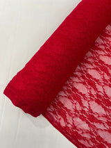 Floral Stretch Lace Nylon Fabric - Floral Pattern, 58" Width (1 Yard)