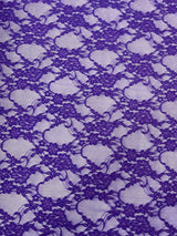 Floral Stretch Lace Nylon Fabric - Floral Pattern, 58" Width (1 Yard)