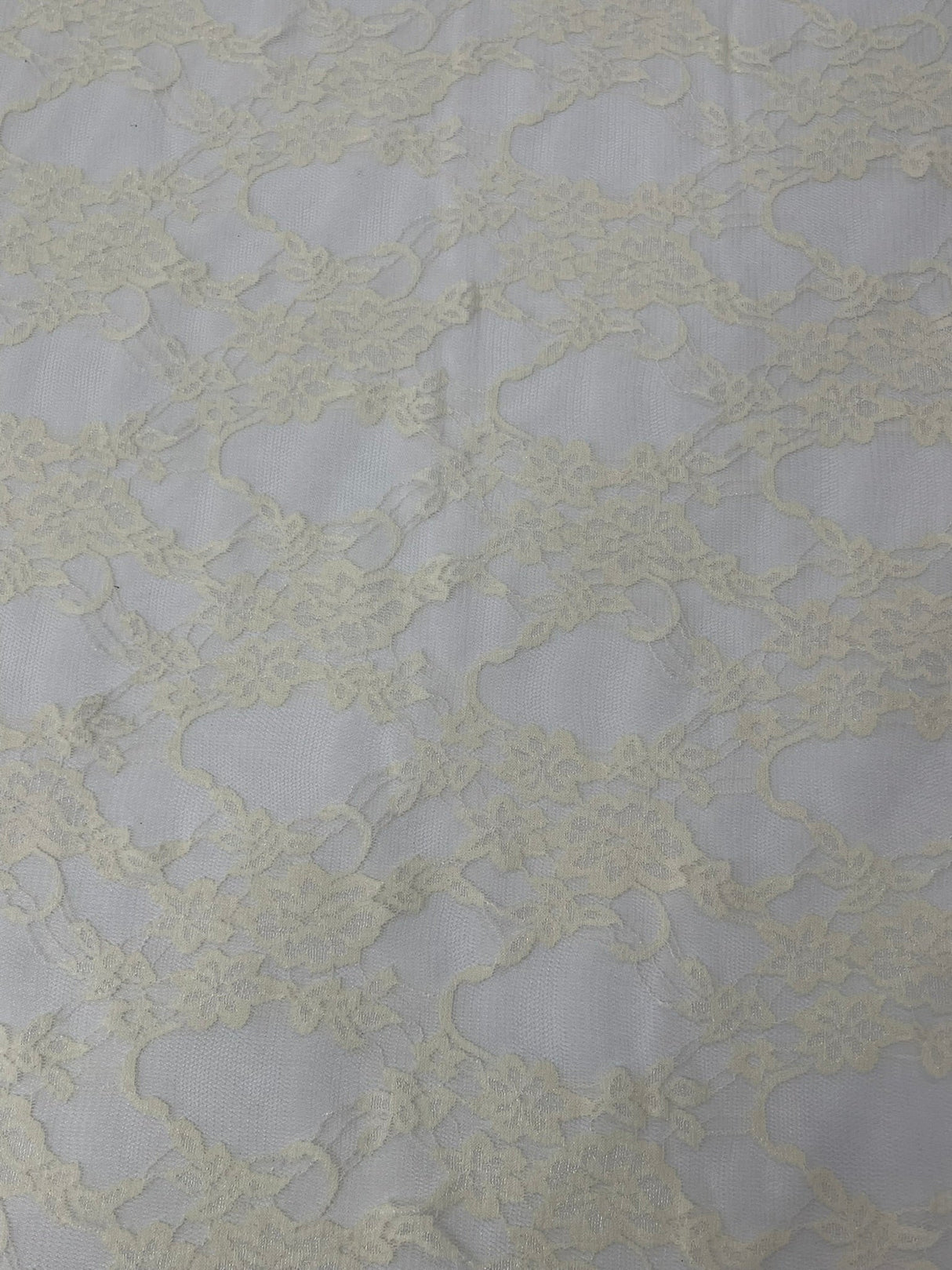 Floral Stretch Lace Nylon Fabric - Floral Pattern, 58" Width (1 Yard)