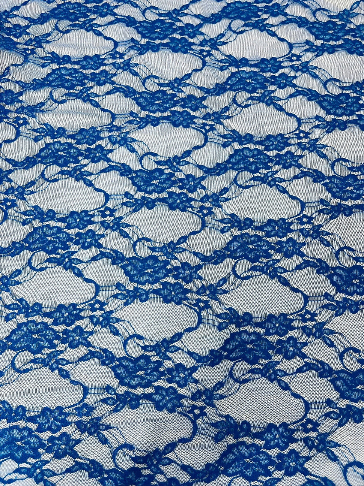 Floral Stretch Lace Nylon Fabric - Floral Pattern, 58" Width (1 Yard)
