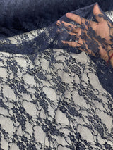 Floral Stretch Lace Nylon Fabric - Floral Pattern, 58" Width (1 Yard)