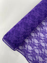 Floral Stretch Lace Nylon Fabric - Floral Pattern, 58" Width (1 Yard)