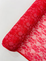 Floral Stretch Lace Nylon Fabric - Floral Pattern, 58" Width (1 Yard)