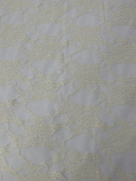 Floral Stretch Lace Nylon Fabric - Floral Pattern, 58" Width (1 Yard)