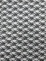 Floral Stretch Lace Nylon Fabric - Floral Pattern, 58" Width (1 Yard)