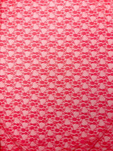 Floral Stretch Lace Nylon Fabric - Floral Pattern, 58" Width (1 Yard)
