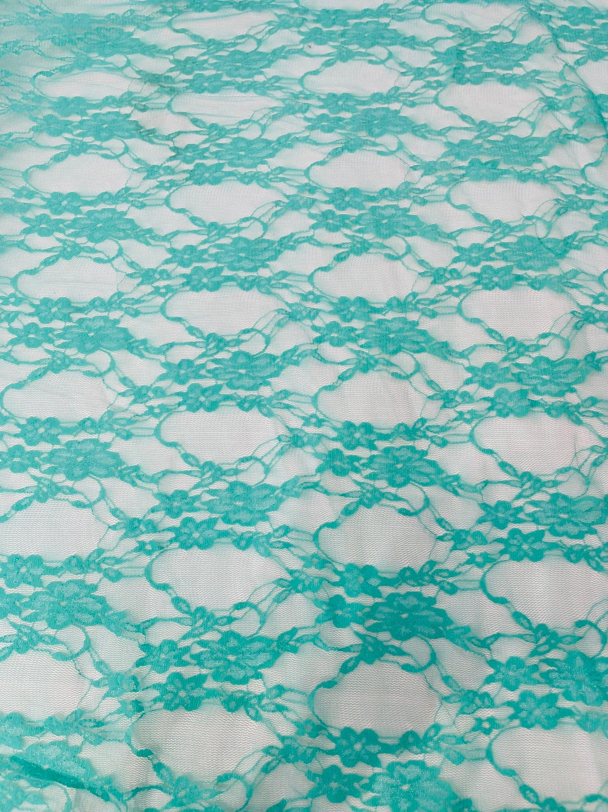 Floral Stretch Lace Nylon Fabric - Floral Pattern, 58" Width (1 Yard)