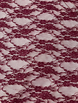 Floral Stretch Lace Nylon Fabric - Floral Pattern, 58" Width (1 Yard)