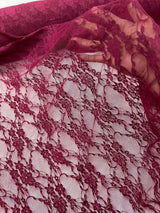 Floral Stretch Lace Nylon Fabric - Floral Pattern, 58" Width (1 Yard)