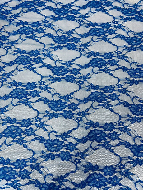 Floral Stretch Lace Nylon Fabric - Floral Pattern, 58" Width (1 Yard)