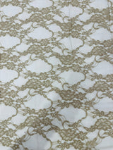 Floral Stretch Lace Nylon Fabric - Floral Pattern, 58" Width (1 Yard)