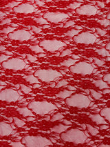 Floral Stretch Lace Nylon Fabric - Floral Pattern, 58" Width (1 Yard)