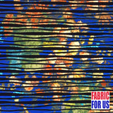 Flower Bouquet Allover Royal Blue W/ Black Stripes Nylon Spandex Fabric - Royal Blue, Black Stripes, 56/58" Wide