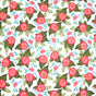 Swim Knit Floral Spray on White Nylon Lycra