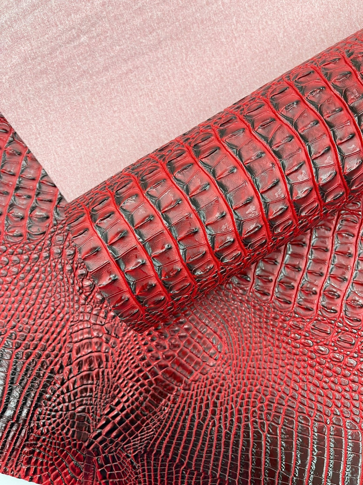 Florida Gator 3D Embossed Vinyl Fabric - 3D Crocodile Texture, 54" Width (1 Yard)