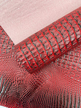 Florida Gator 3D Embossed Vinyl Fabric - 3D Crocodile Texture, 54" Width (1 Yard)