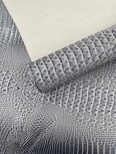 Florida Gator 3D Embossed Vinyl Fabric - 3D Crocodile Texture, 54" Width (1 Yard)
