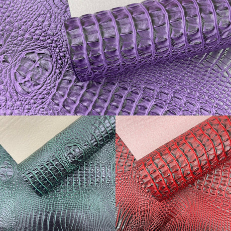 Florida Gator 3D Embossed Vinyl Fabric - 3D Crocodile Texture, 54" Width (1 Yard)