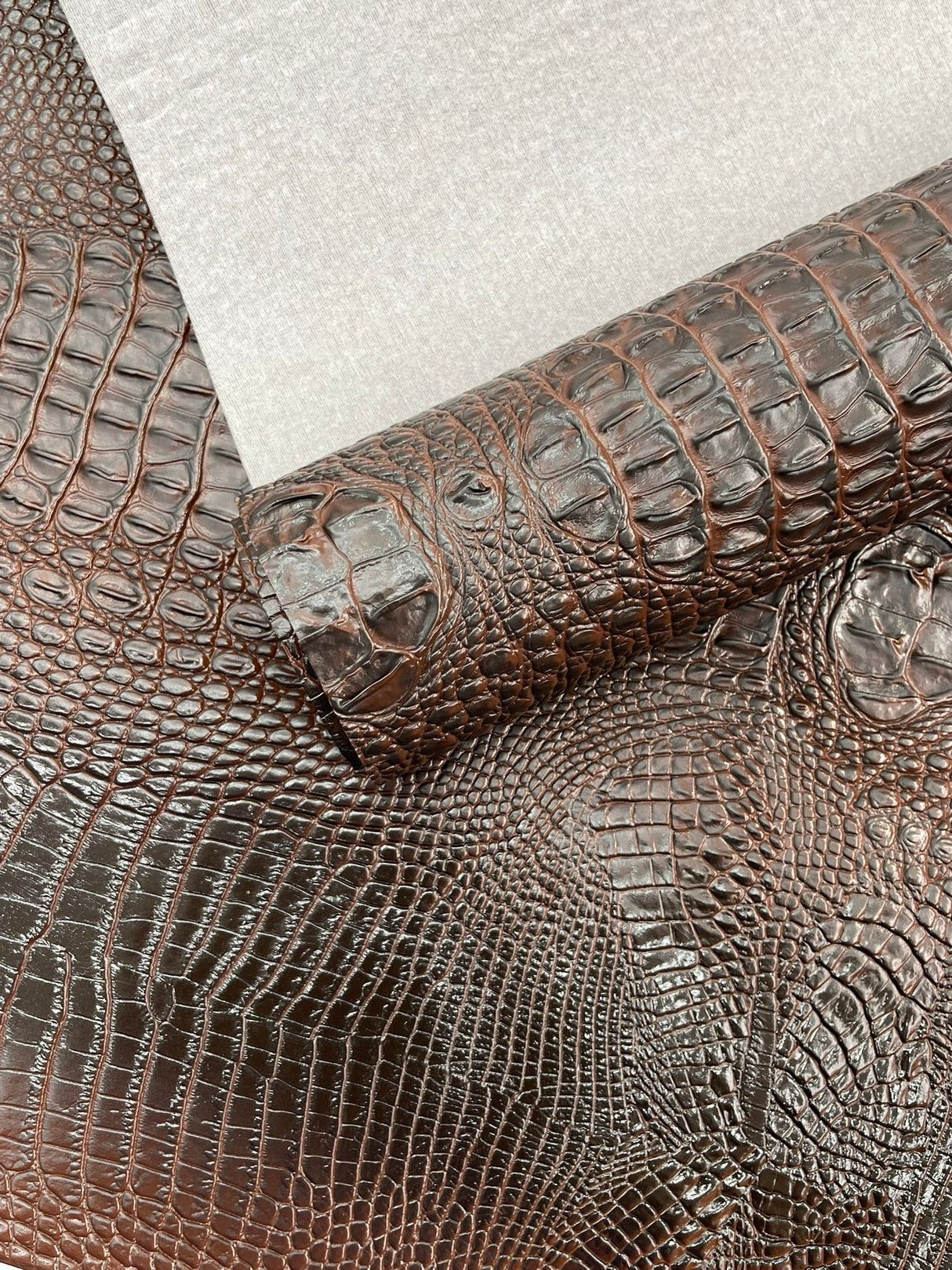 Florida Gator 3D Embossed Vinyl Fabric - 3D Crocodile Texture, 54" Width (1 Yard)