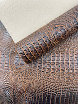 Florida Gator 3D Embossed Vinyl Fabric - 3D Crocodile Texture, 54" Width (1 Yard)