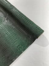 Florida Vegan Faux Crocodile 3D Two Tone Vinyl Fabric - 54" Width, Textured Crocodile Embossed, Two Tone Finish (1 Yard)