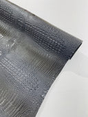 Florida Vegan Faux Crocodile 3D Two Tone Vinyl Fabric - 54" Width, Textured Crocodile Embossed, Two Tone Finish (1 Yard)