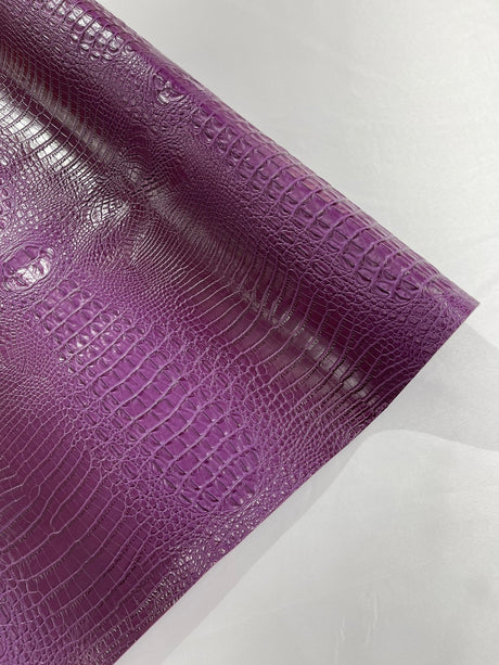 Florida Vegan Faux Crocodile 3D Two Tone Vinyl Fabric - 54" Width, Textured Crocodile Embossed, Two Tone Finish (1 Yard)