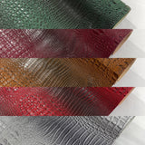Florida Vegan Faux Crocodile 3D Two Tone Vinyl Fabric - 54" Width, Textured Crocodile Embossed, Two Tone Finish (1 Yard)