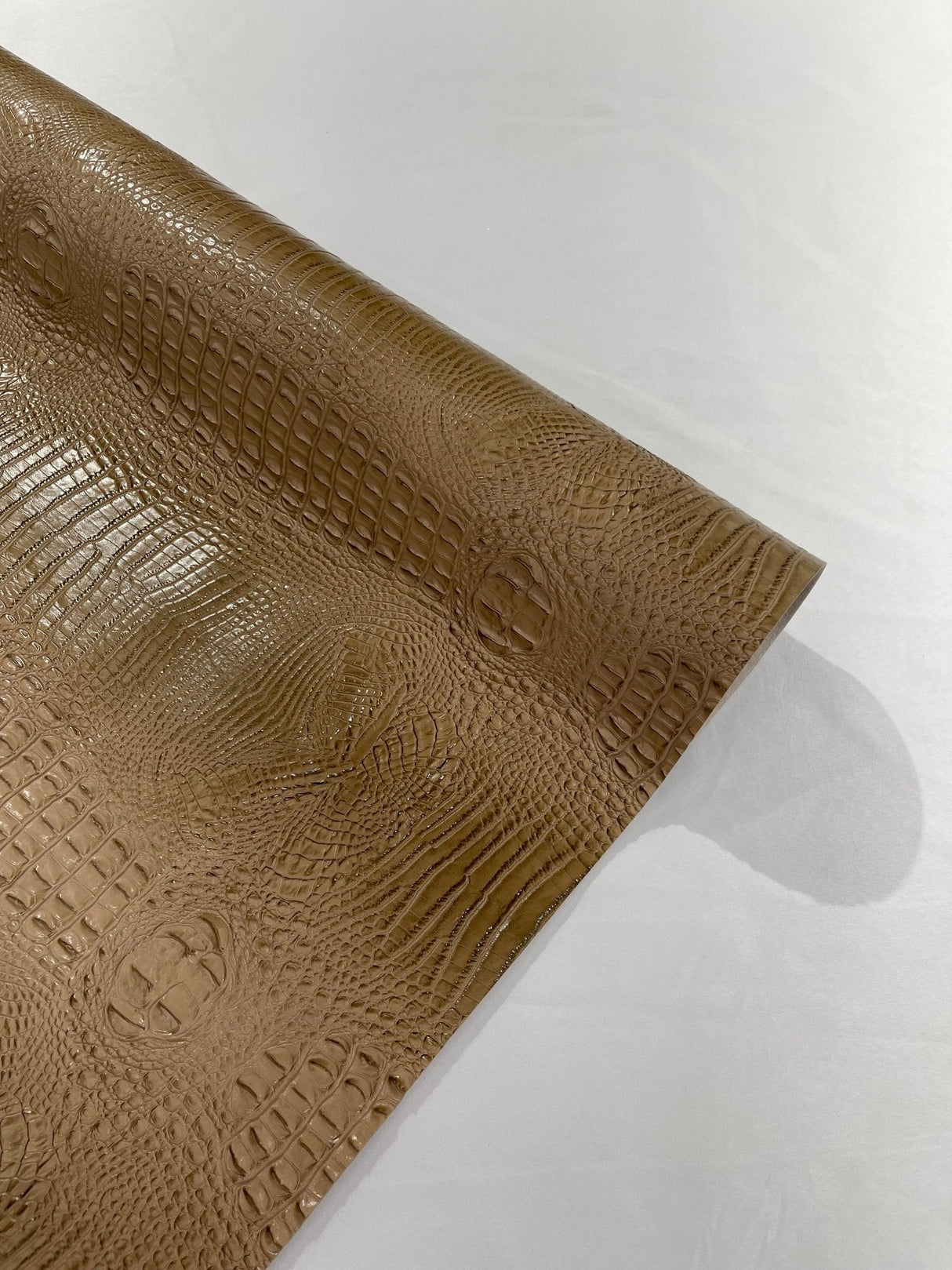 Florida Vegan Faux Crocodile 3D Two Tone Vinyl Fabric - 54" Width, Textured Crocodile Embossed, Two Tone Finish (1 Yard)