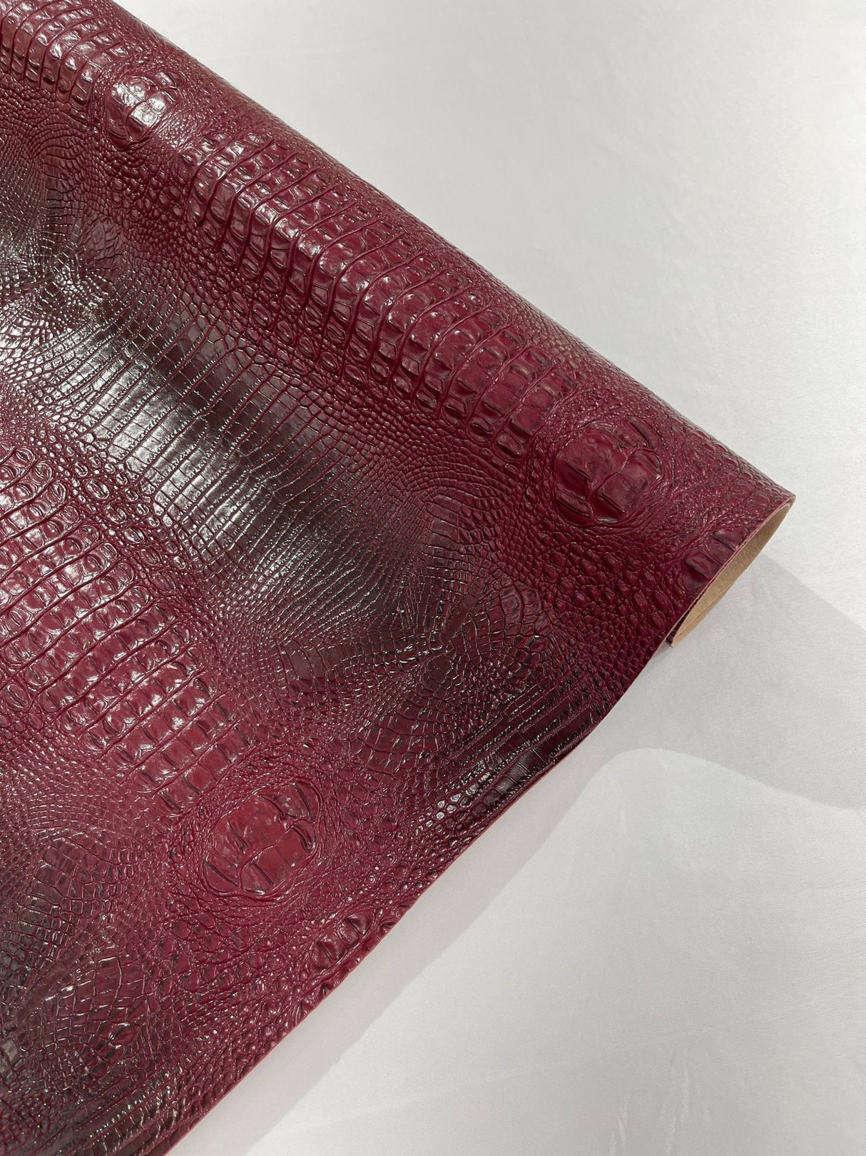 Florida Vegan Faux Crocodile 3D Two Tone Vinyl Fabric - 54" Width, Textured Crocodile Embossed, Two Tone Finish (1 Yard)