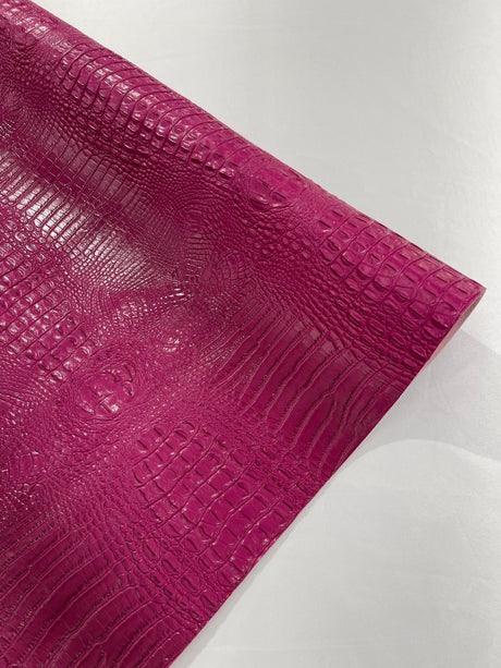 Florida Vegan Faux Crocodile 3D Two Tone Vinyl Fabric - 54" Width, Textured Crocodile Embossed, Two Tone Finish (1 Yard)
