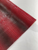 Florida Vegan Faux Crocodile 3D Two Tone Vinyl Fabric - 54" Width, Textured Crocodile Embossed, Two Tone Finish (1 Yard)