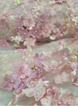 3D Floral Lace on Mesh Pink and Blush