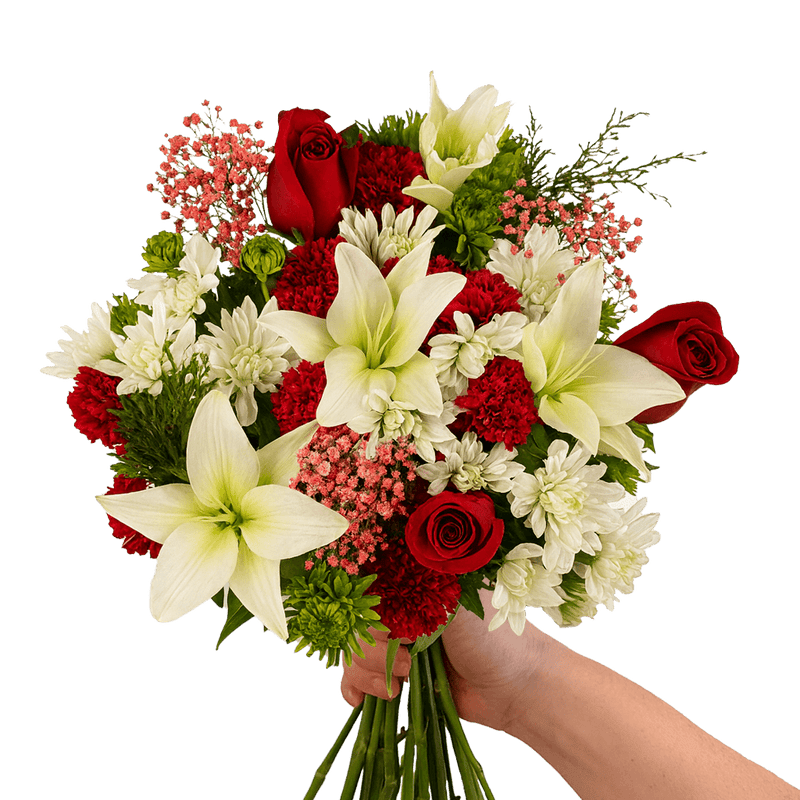 Elegant Christmas Flower Bouquet Fresh Mixed Arrangement