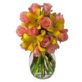 Fresh Rose & Lily Flower Bouquet Elegant Gift Arrangement